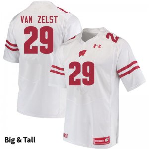 Men's Wisconsin Badgers NCAA #29 Nate Van Zelst White Authentic Under Armour Big & Tall Stitched College Football Jersey TQ31W87KT